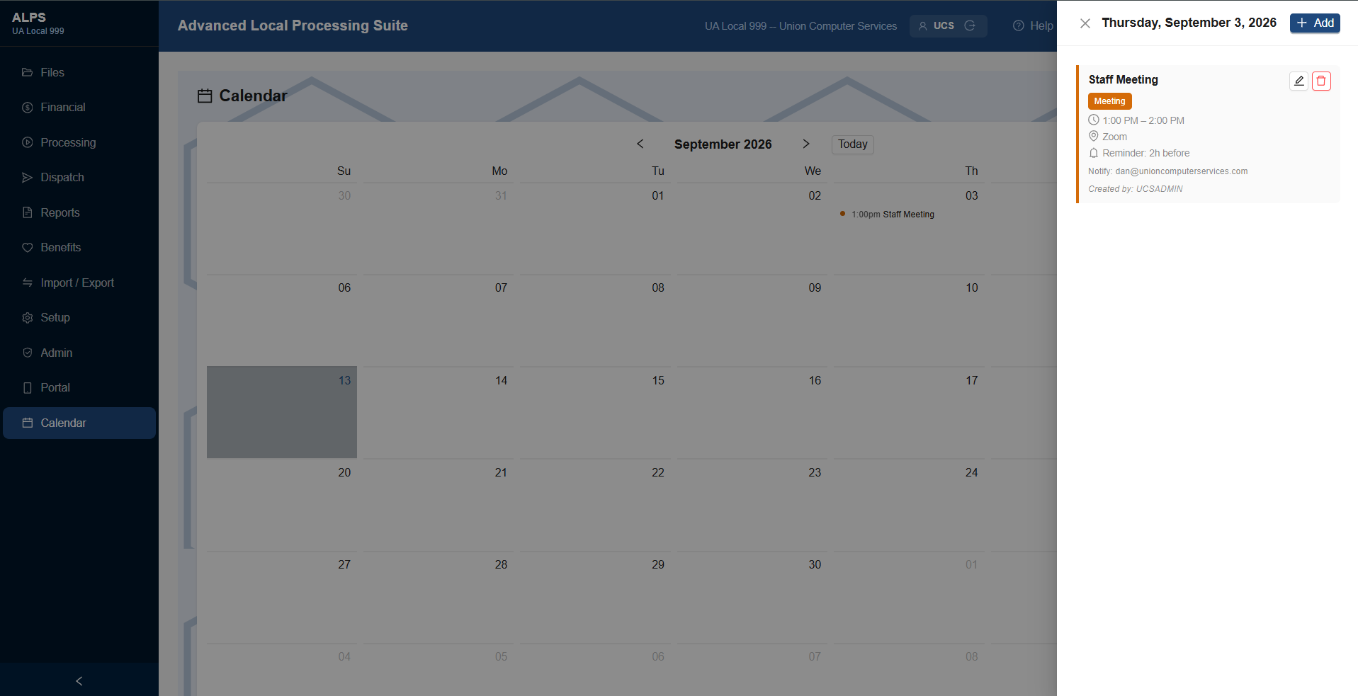 ALPS Calendar