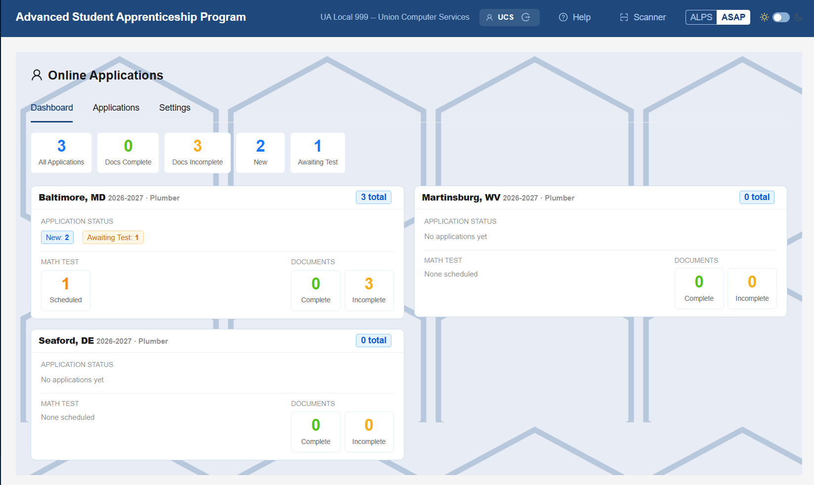 Online Apps Dashboard