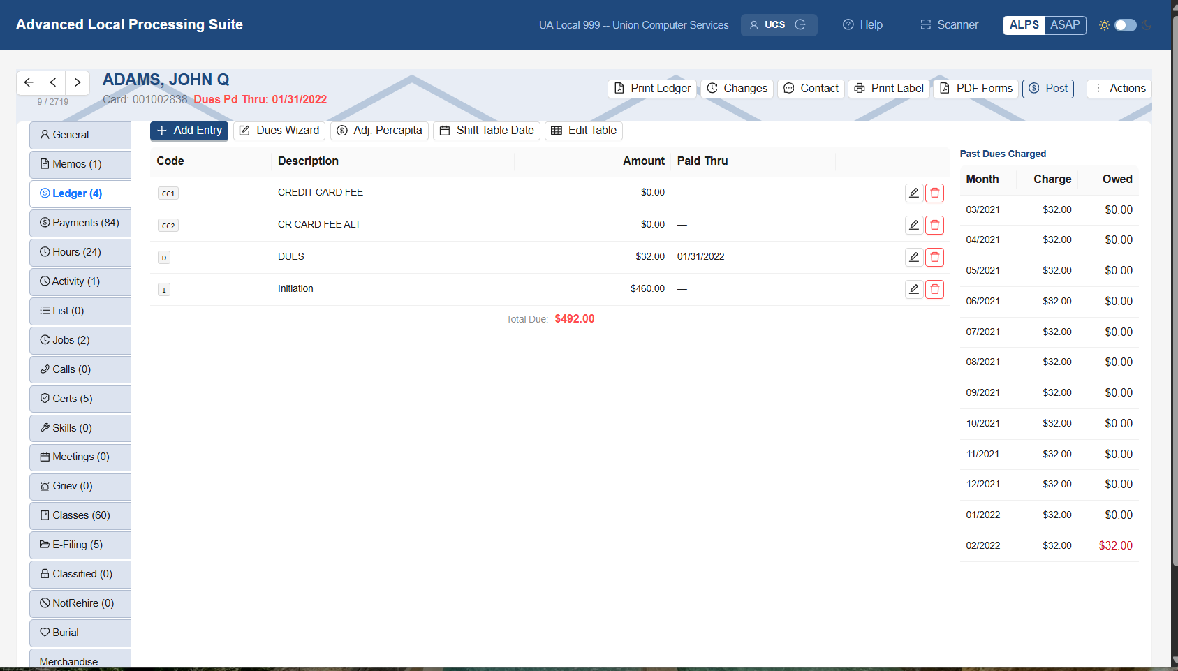 Member Ledger