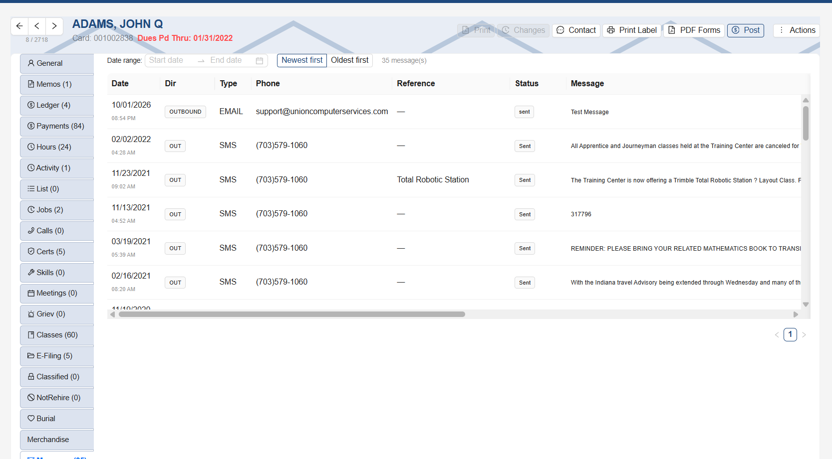 Member Messages